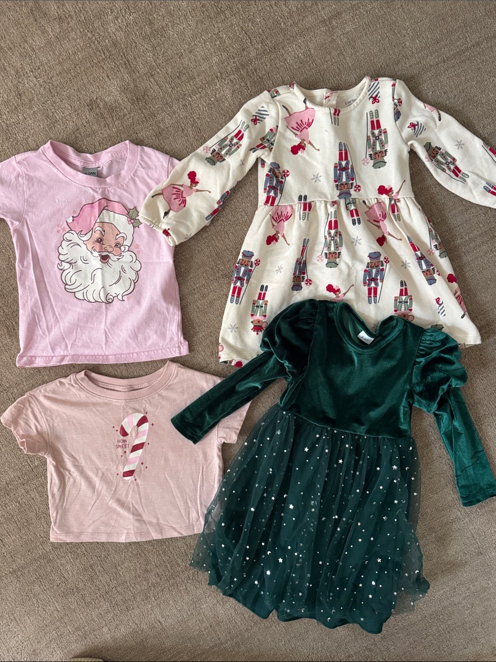2T Christmas Bundle Girls dress tees